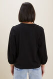 Blouson Sleeve Top  Black  hi-res