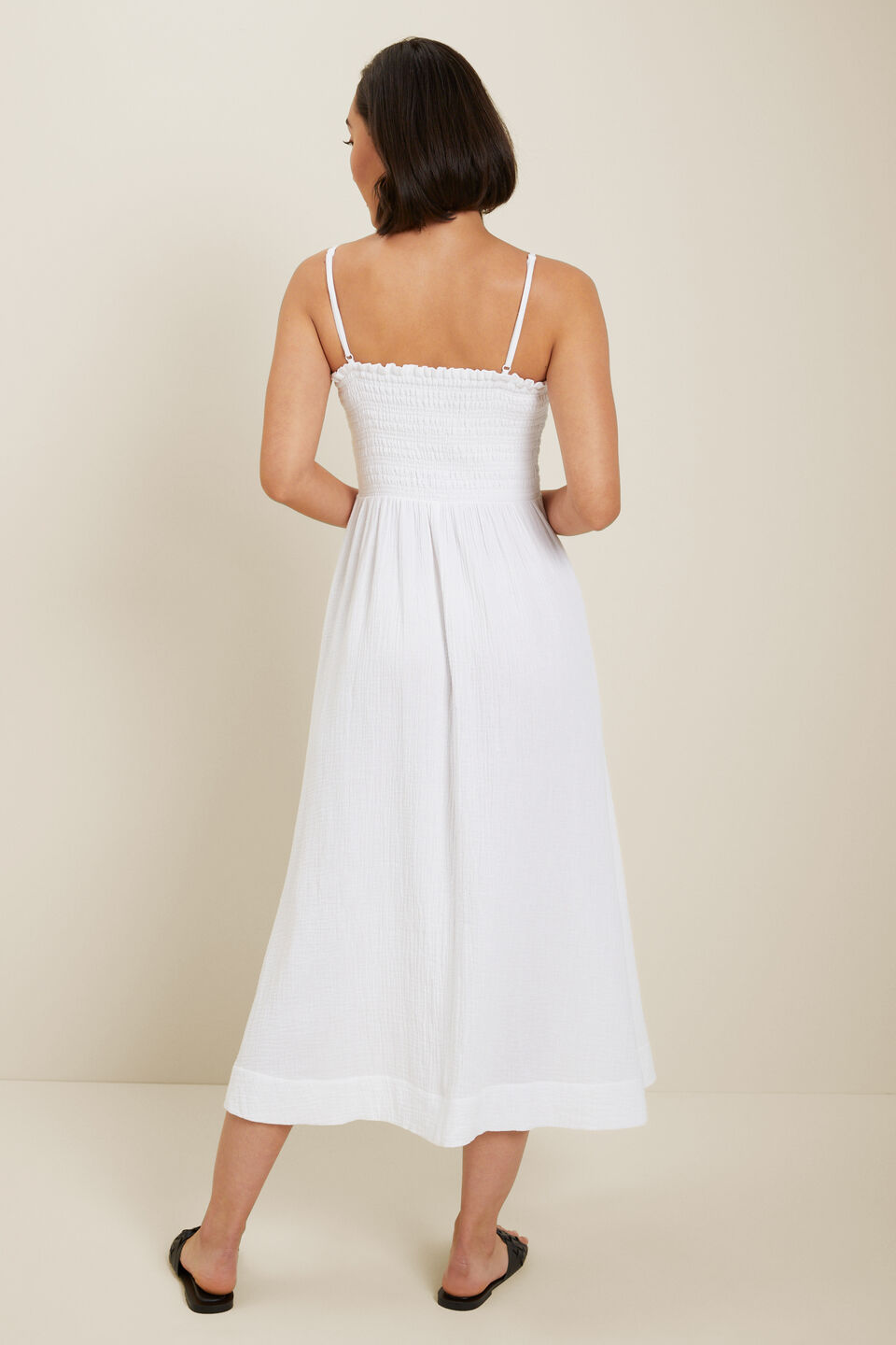 Cheesecloth Midi Dress  Whisper White