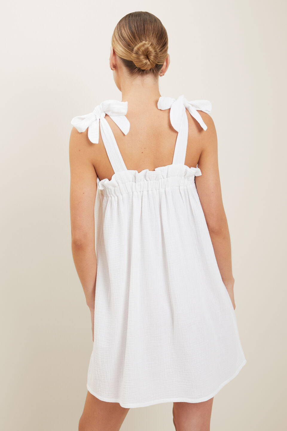 Cheesecloth Mini Dress  Whisper White