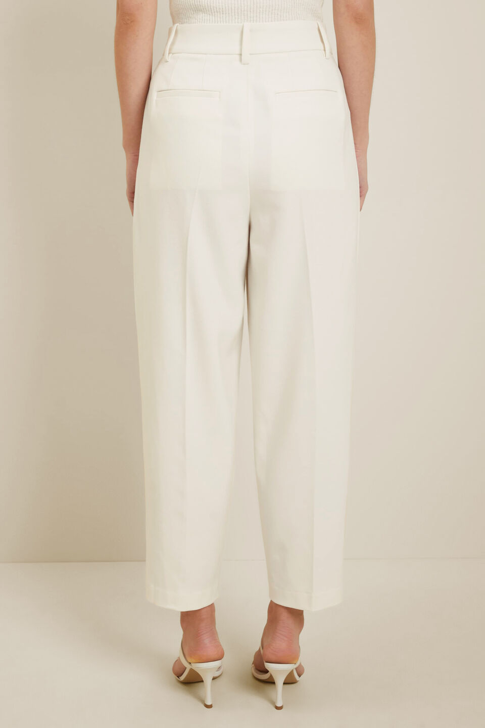 Tapered Pleat Pant  Cloud Cream