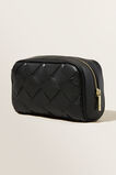 Small Woven Cosmetic Bag  Black  hi-res