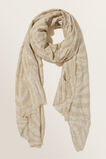 Abstract Zebra Print Scarf  Stone French Vanilla  hi-res