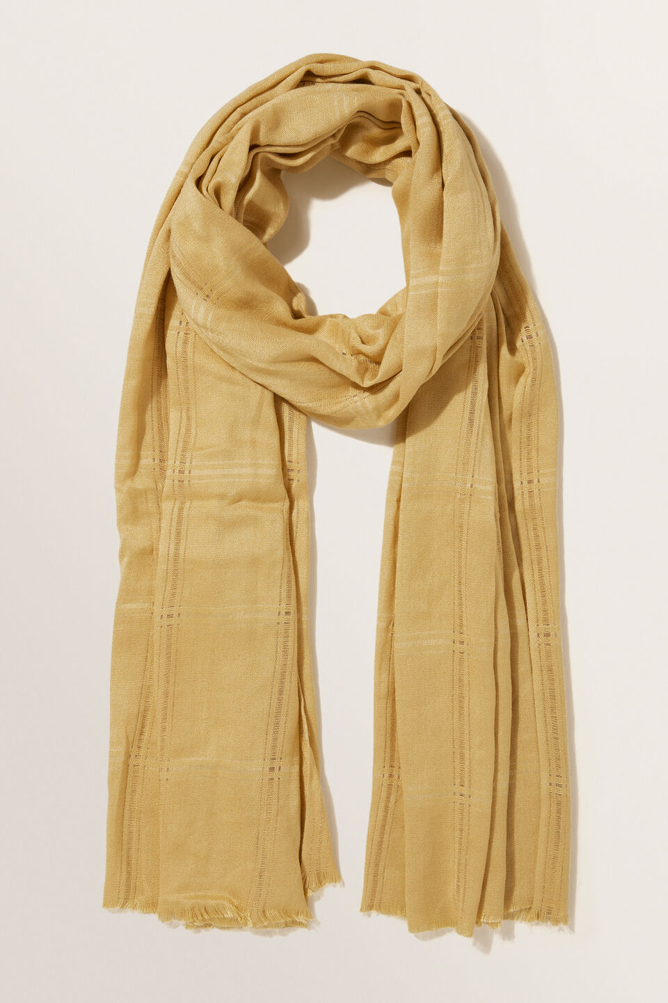 Textured Wool Blend Scarf  Fawn