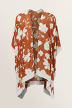 Floral Print Poncho  Earth Red Multi  hi-res