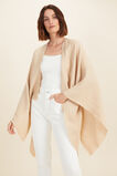 Linen Blend Poncho  Champagne Beige  hi-res