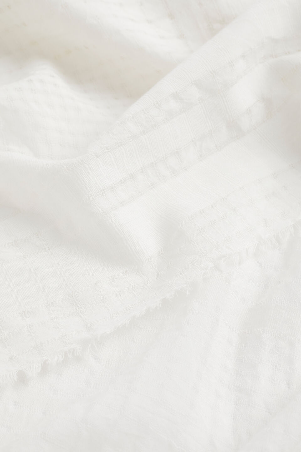 Cotton Woven Check Sarong  White
