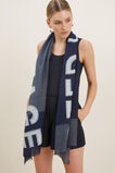 Jacquard Logo Oversized Scarf  Deep Navy Multi  hi-res