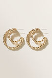 Twisted Double Hoops  Gold  hi-res