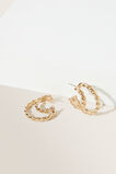 Twisted Double Hoops  Gold  hi-res