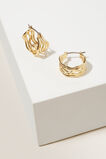 Fine Wave Chubby Hoops  Gold  hi-res