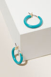 Enamel Mini Hoops  Deep Aqua  hi-res