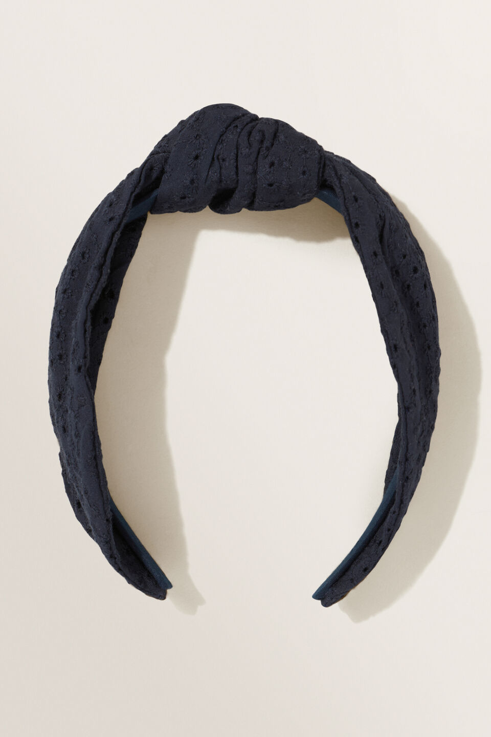 Broderie Knot Headband  Deep Navy