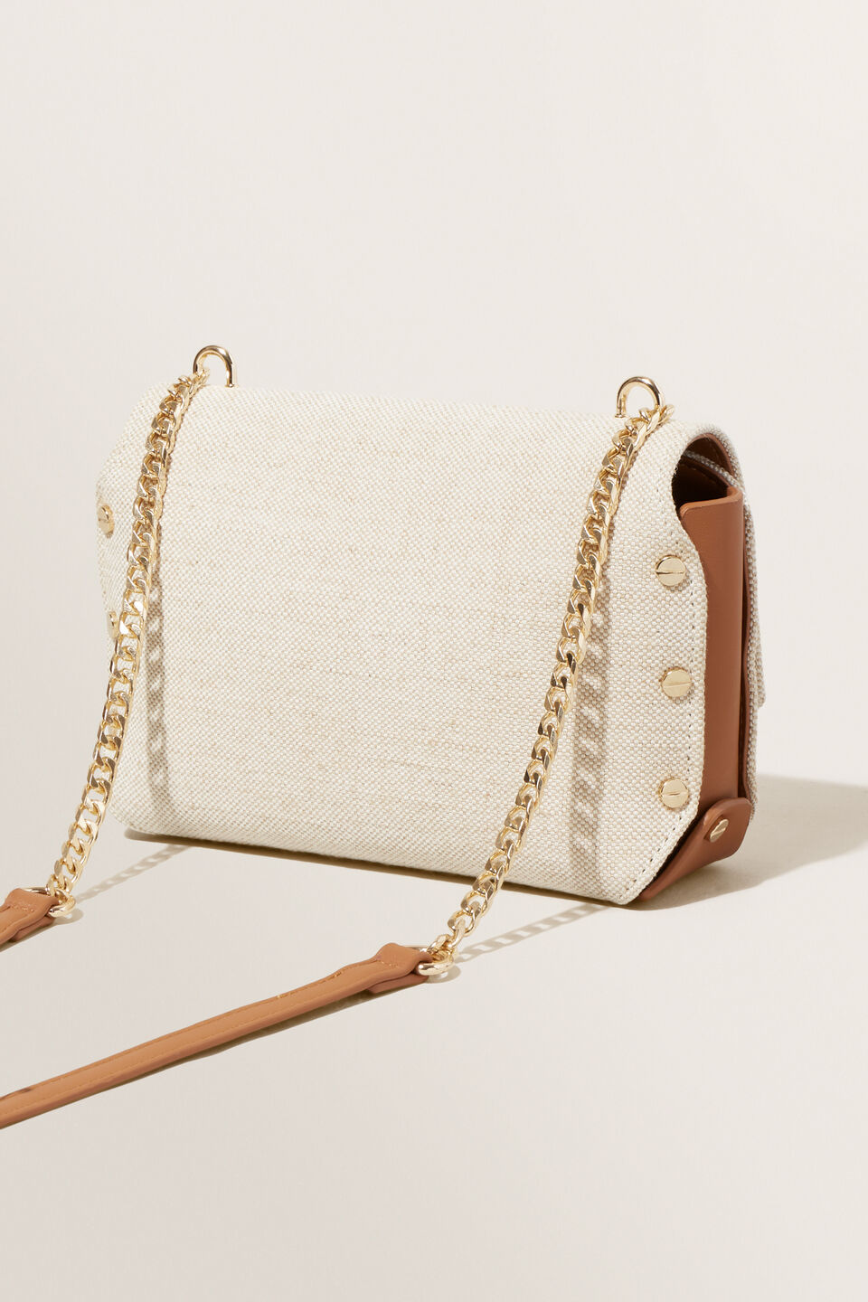 Chain Detail Sling Bag  Natural Tan
