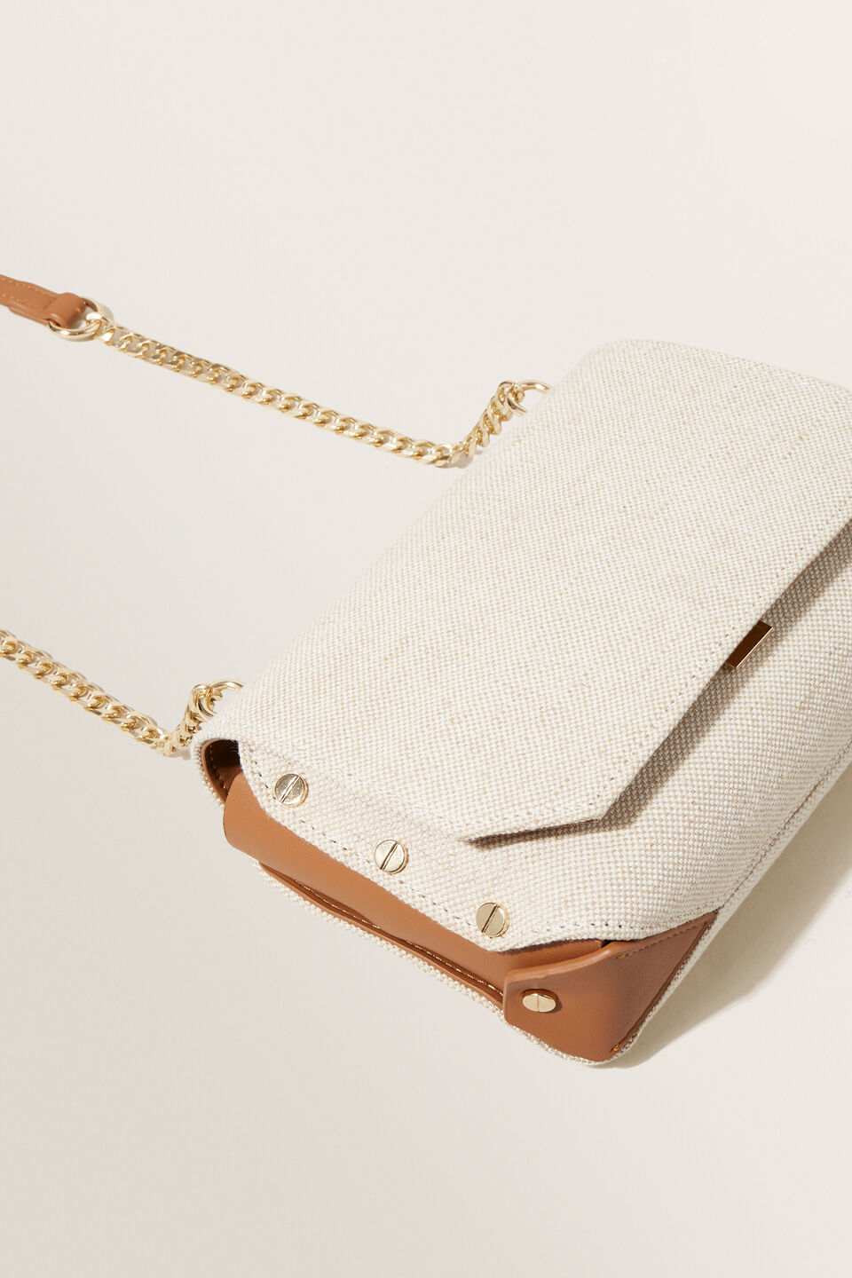 Chain Detail Sling Bag  Natural Tan