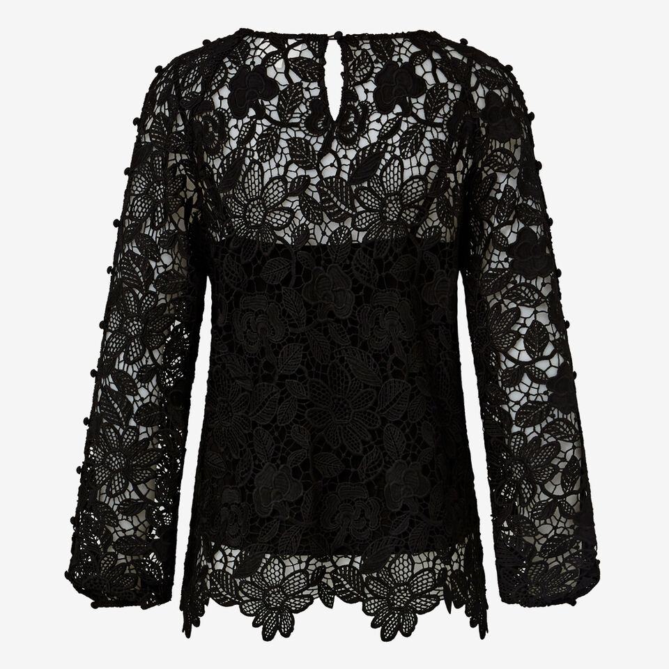 Open Sleeve Lace Blouse  