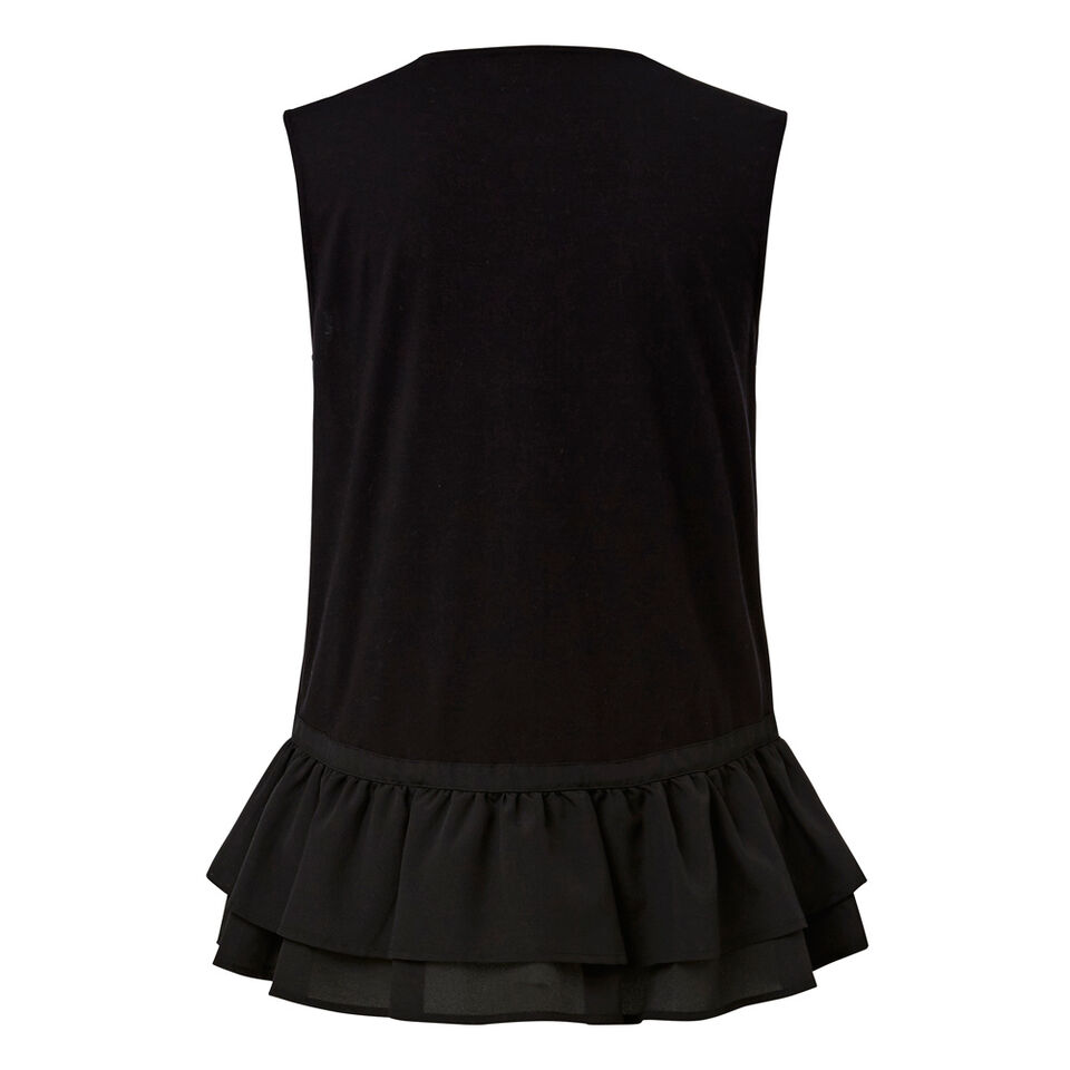 Spliced Peplum Tie Tank  