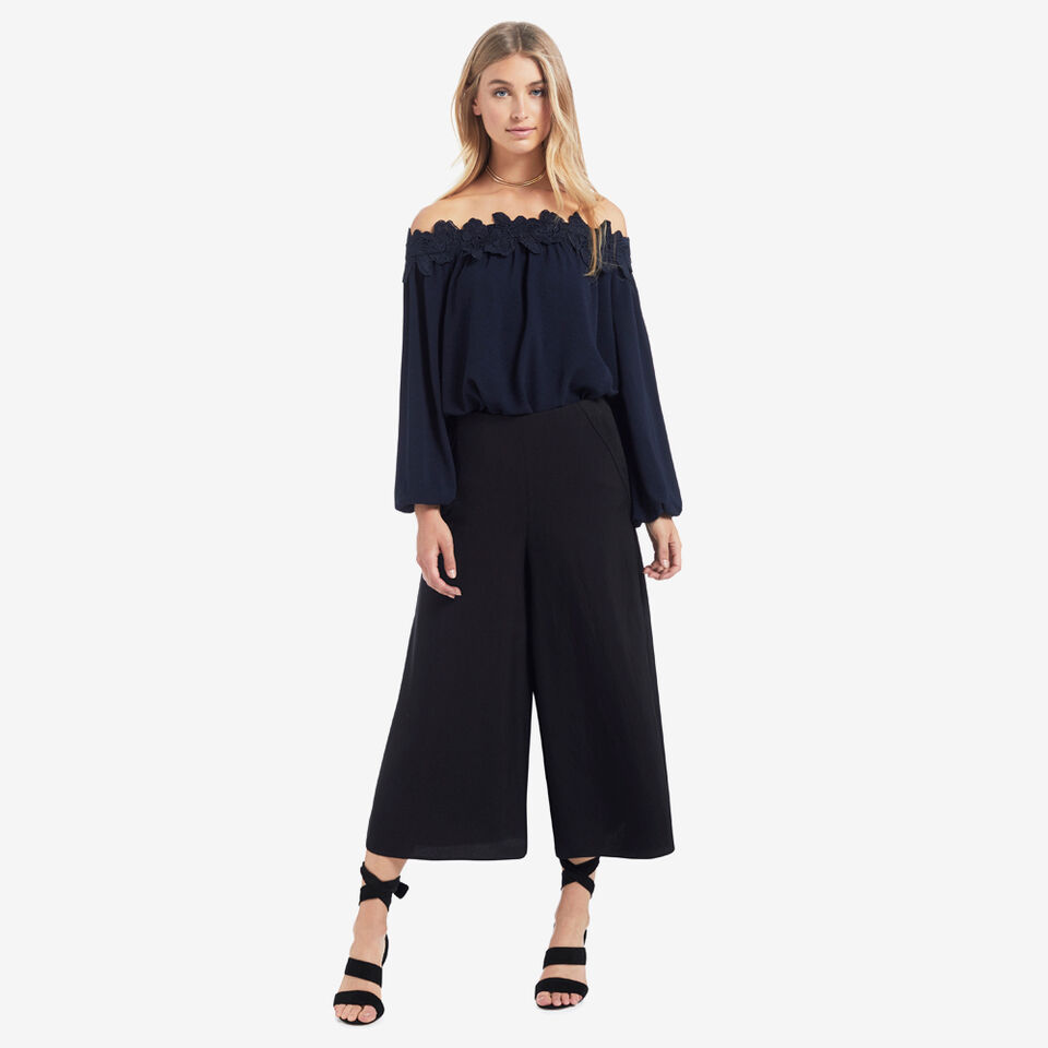 Textured Drape Culotte  