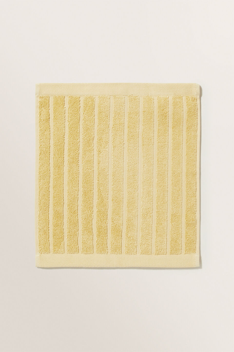 Cotton Stripe Face Towel  Butter Lemon