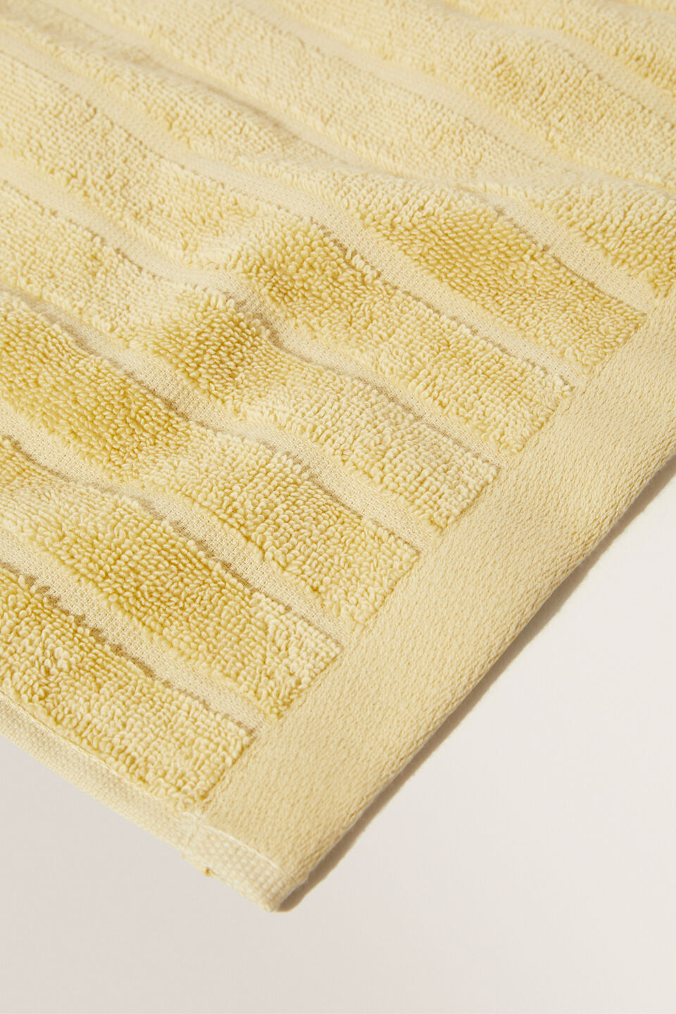 Cotton Stripe Face Towel  Butter Lemon