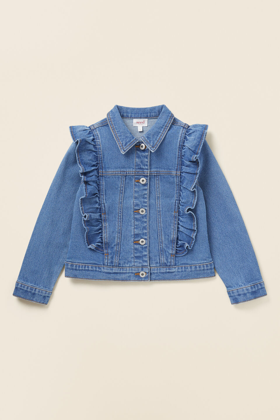 Denim Frill Jacket  Classic Blue