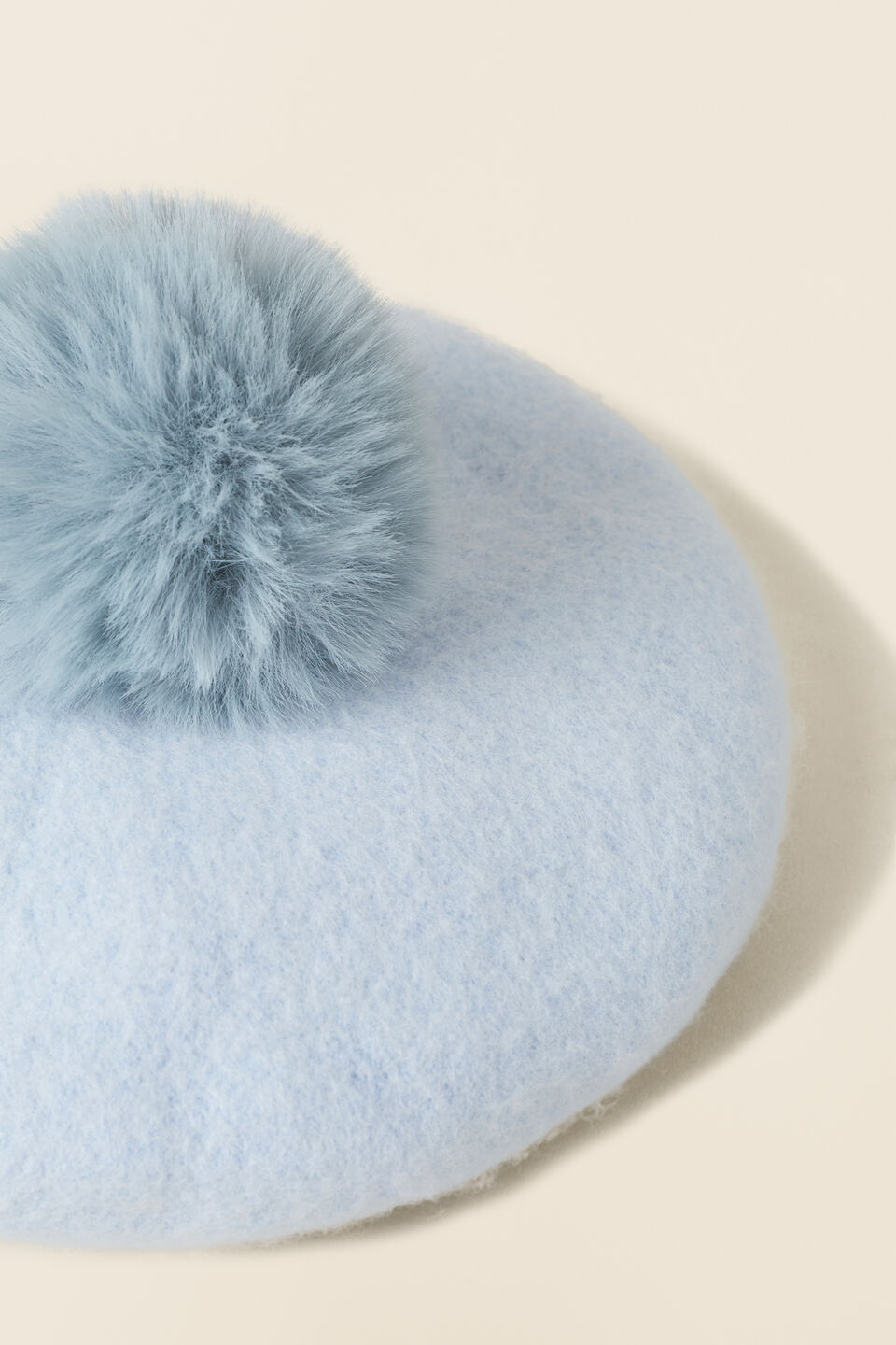 Pom Pom Beret  Baby Blue