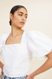 Poplin Puff Sleeve Top  Whisper White  hi-res