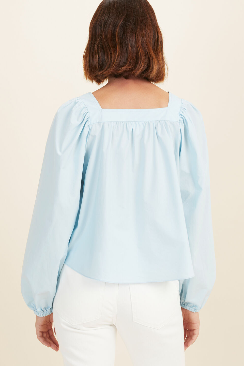 Poplin Button Through Blouse  WINTERSKY