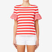 Gingham Frill Tee    hi-res