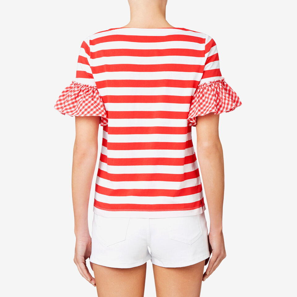 Gingham Frill Tee  