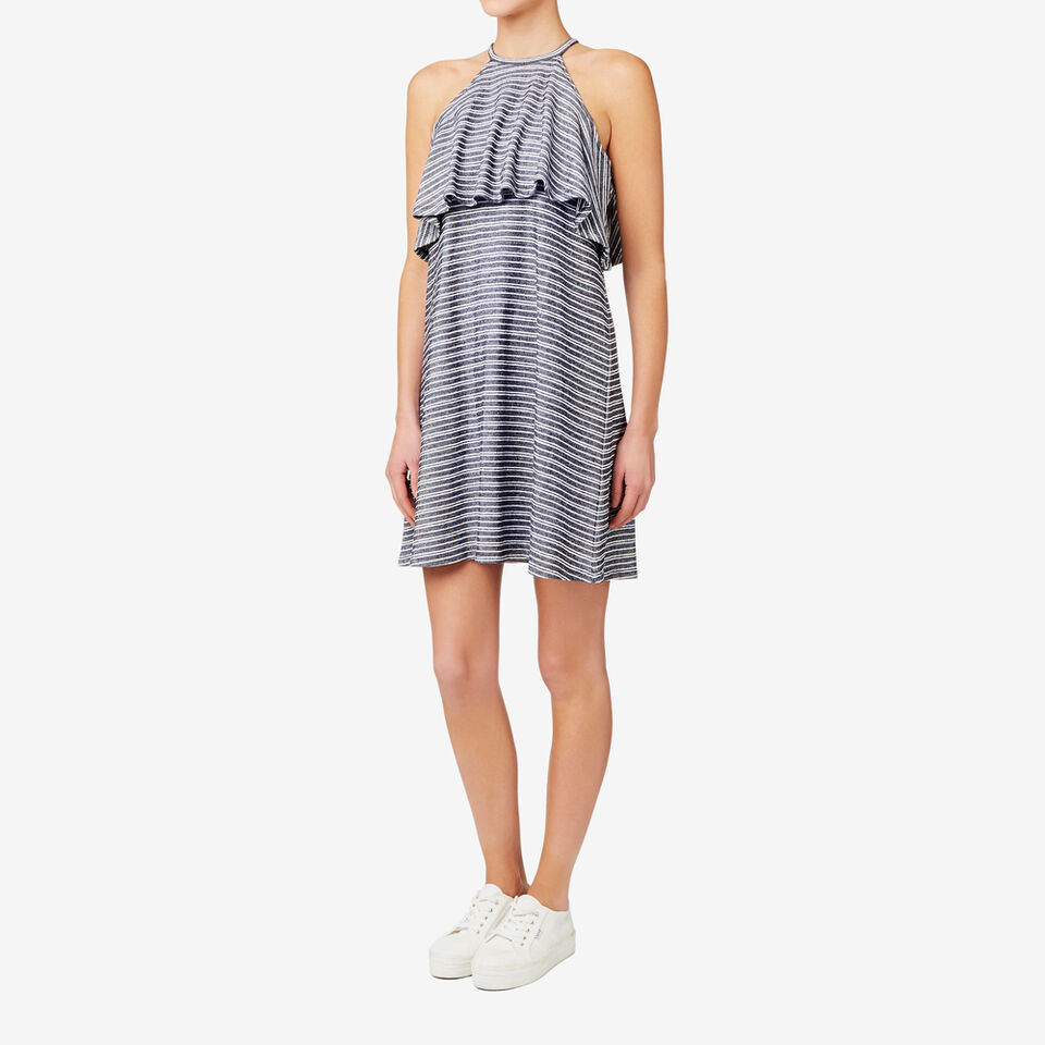 Halo Neck Stripe Dress  