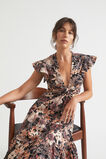 Floral Knot Front Textured Midi Dress  Peach Bloom Floral  hi-res