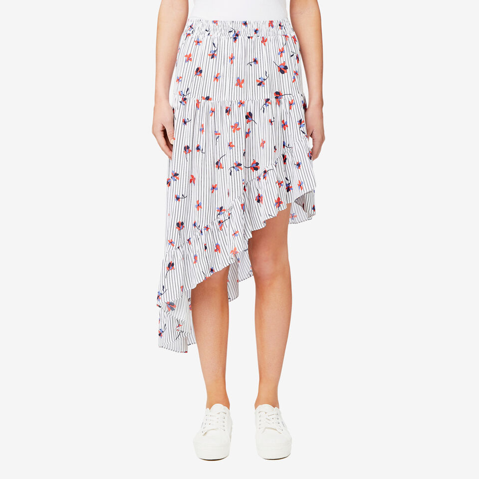 Floral Asymmetric Skirt  