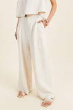 Linen Button Palazzo Pant  Natural Wood  hi-res