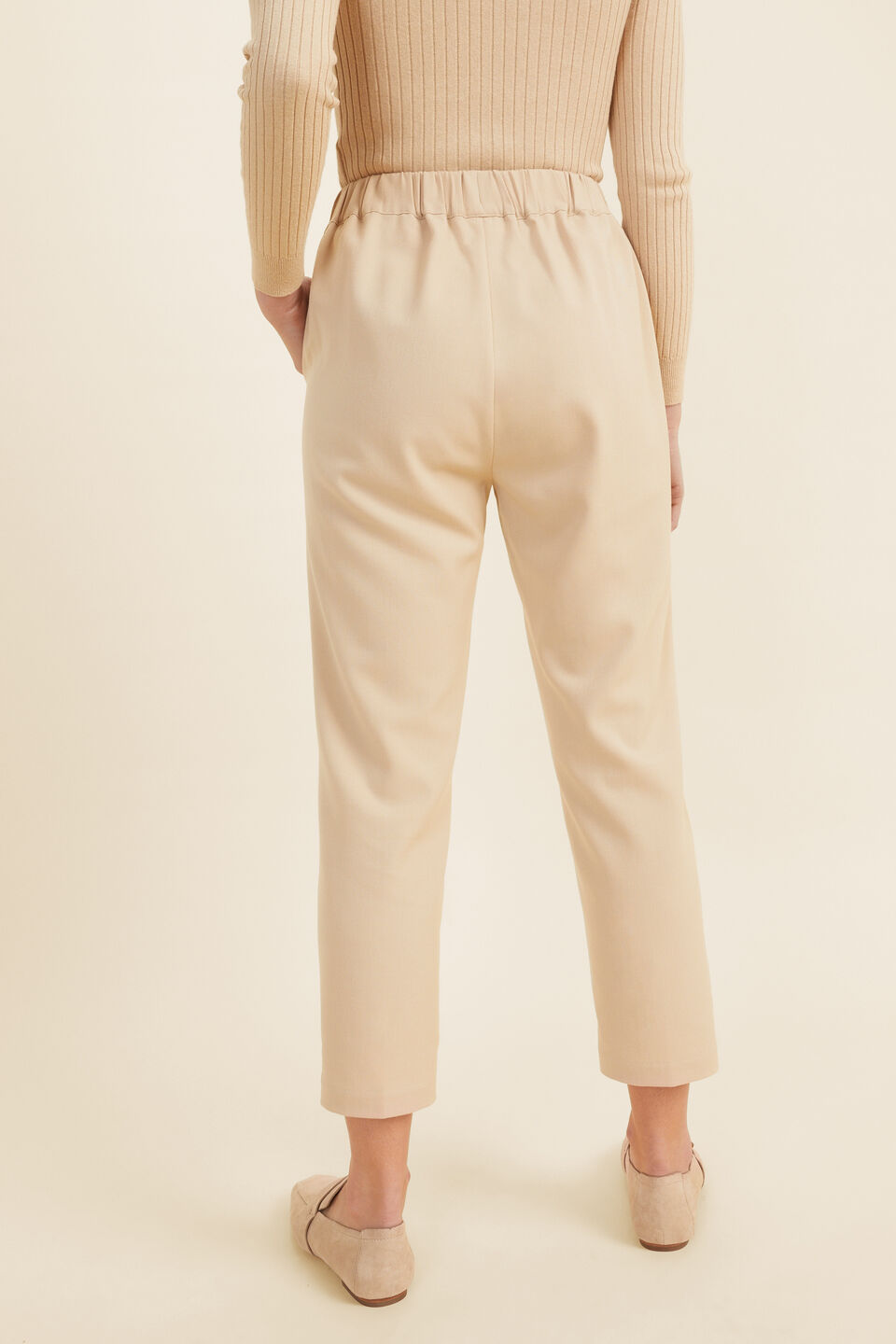 Slim Leg Pull On Pant  Champagne Beige