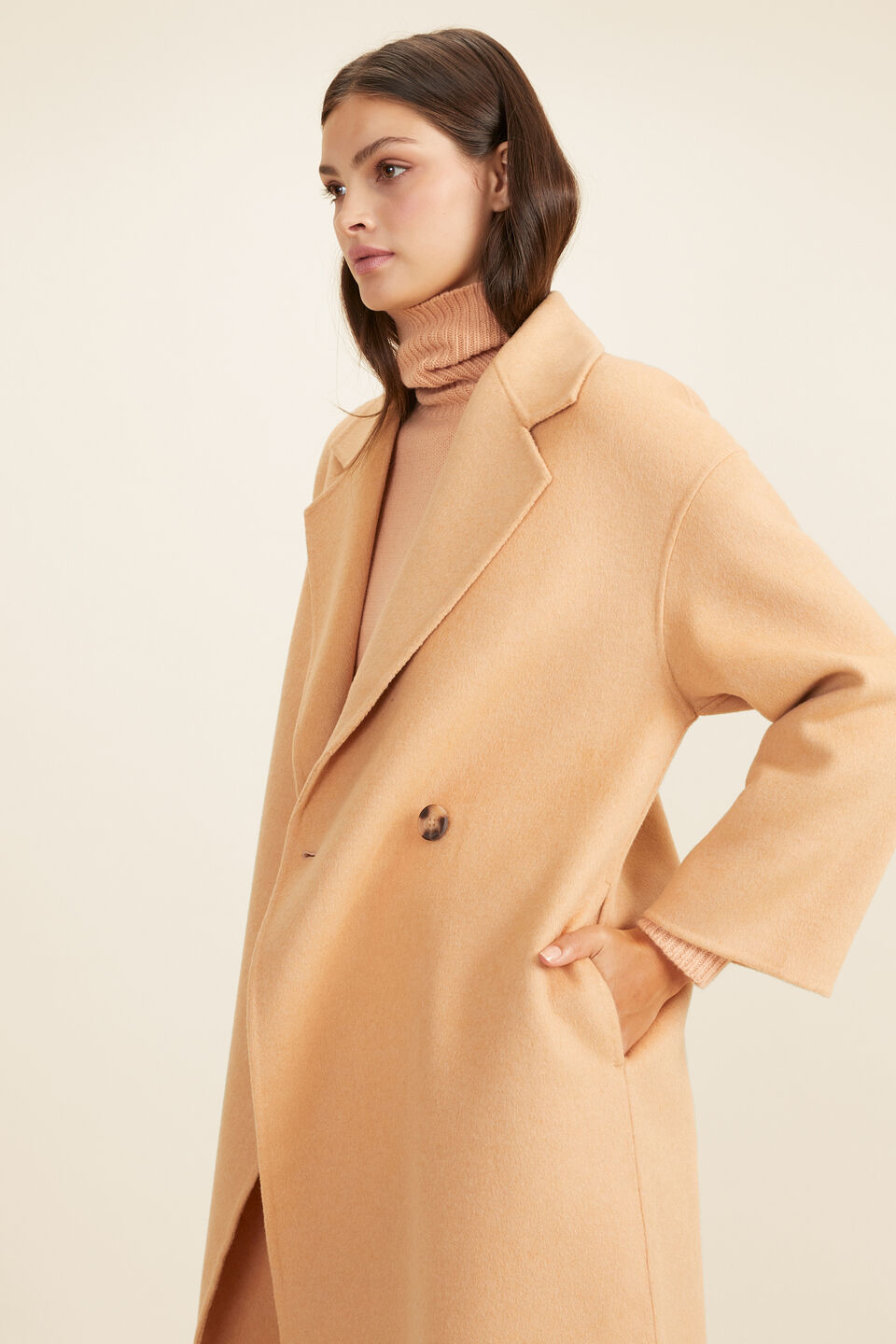 Wool Oversized Coat  Light Ginger