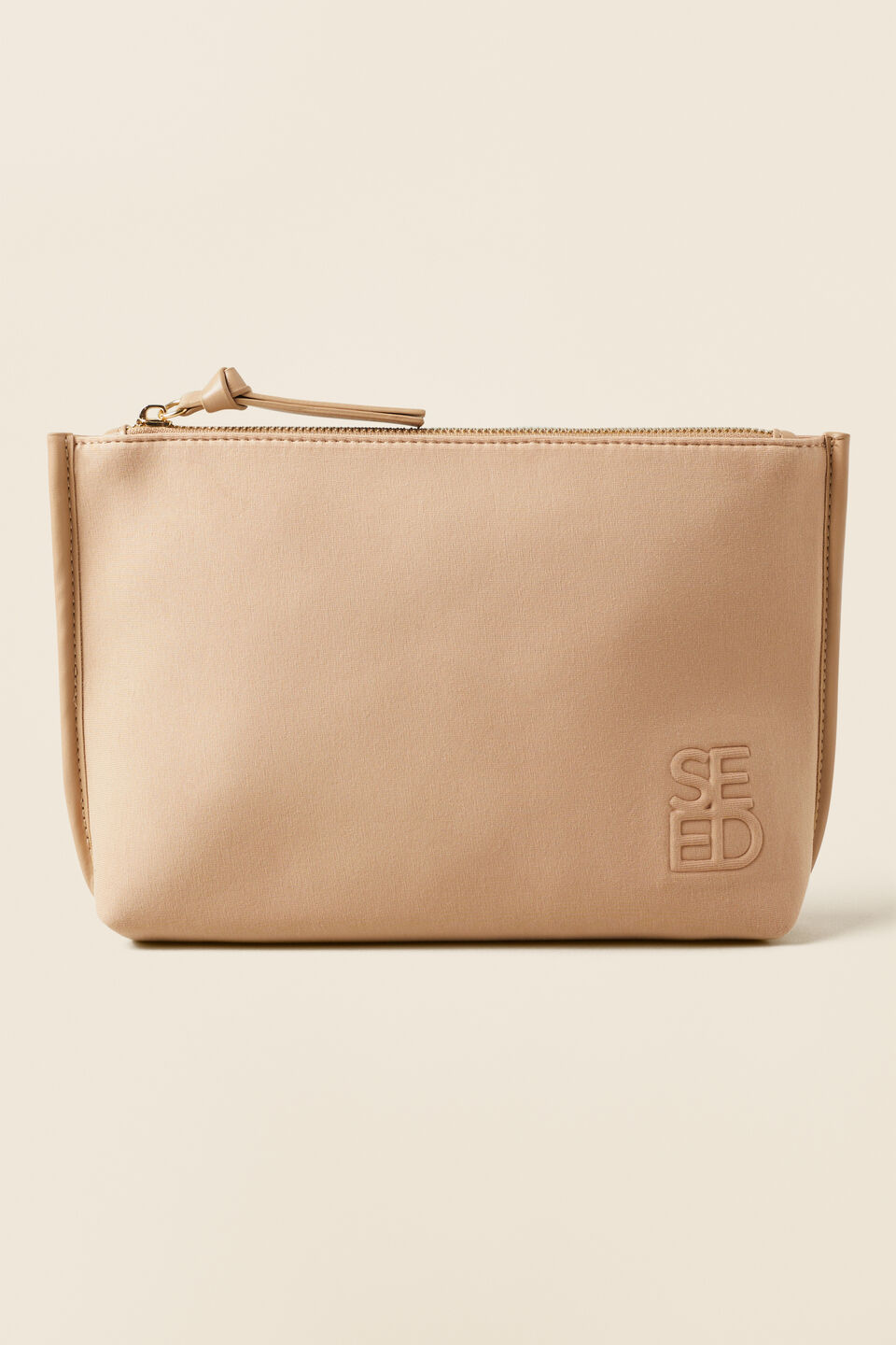 Seed Logo Jersey Pouch  Champagne Beige