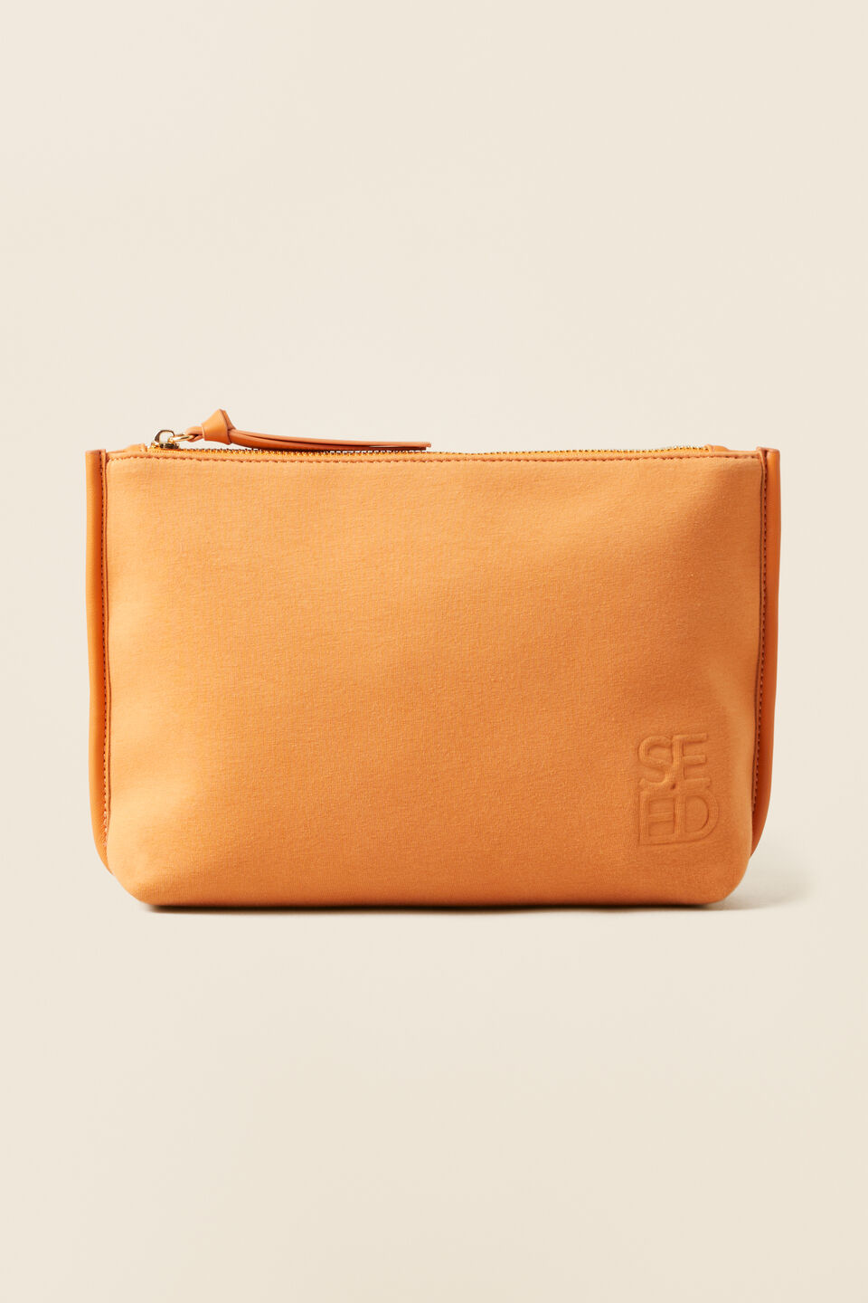 Seed Logo Jersey Pouch  Dark Apricot