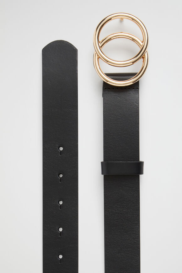 Double Ring Belt  Black  hi-res