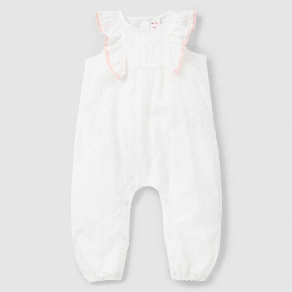 Dobby Spot Frill Onesie  