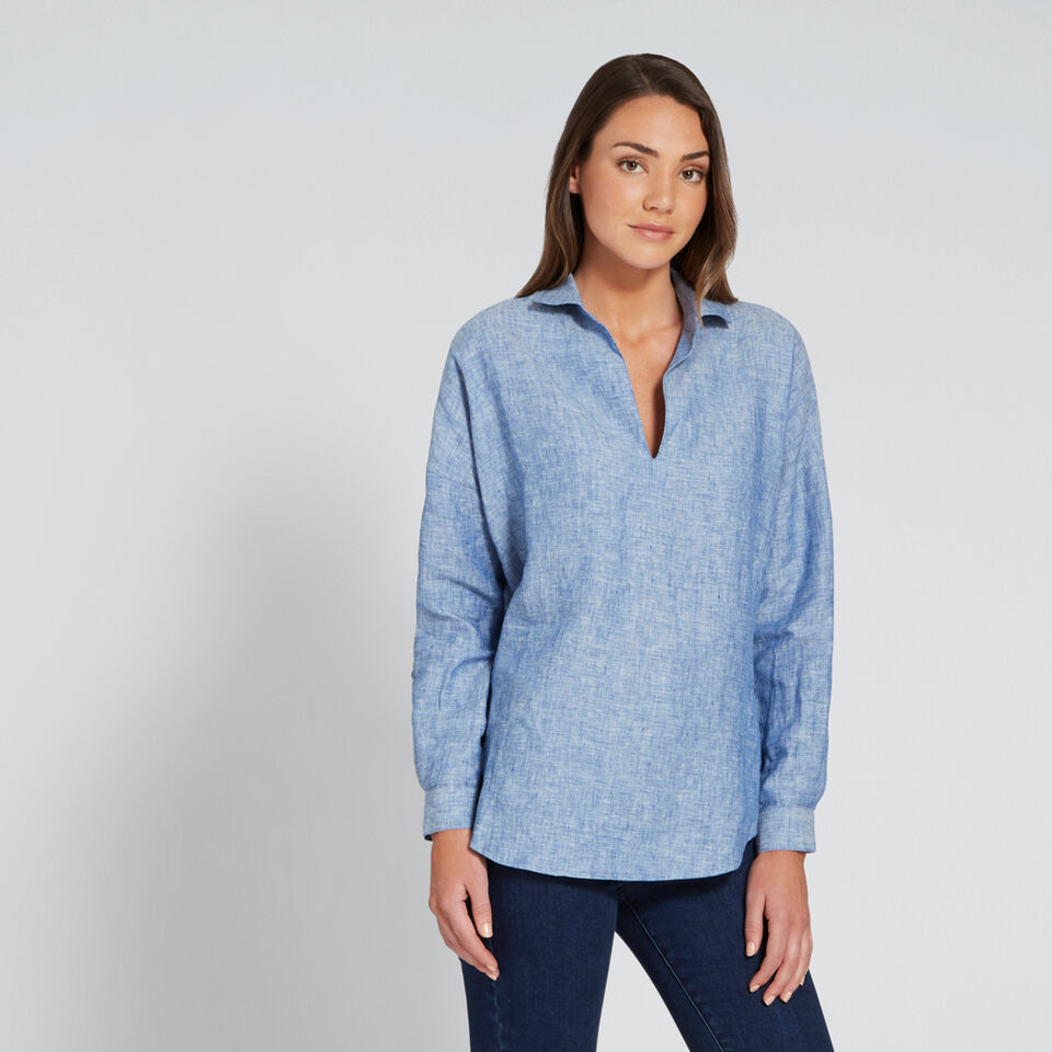 Cross-Dye Linen Comfy Shirt  