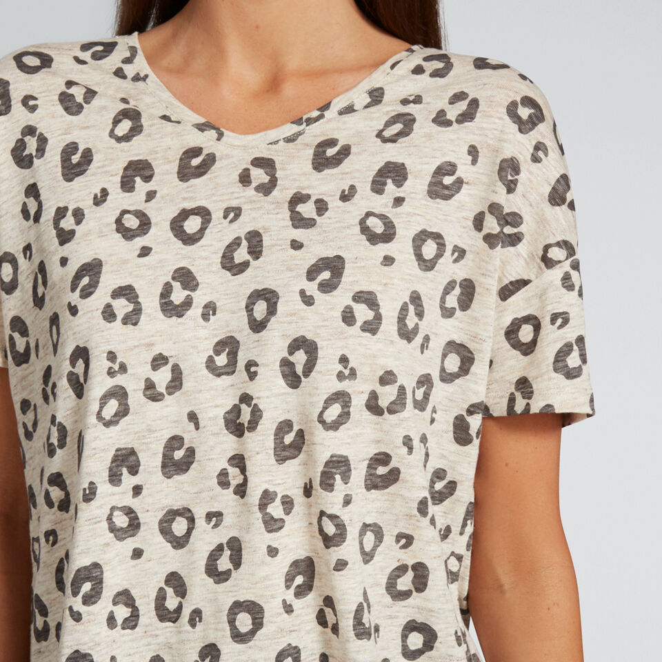 V-Neck Ocelot Slouch Tee  