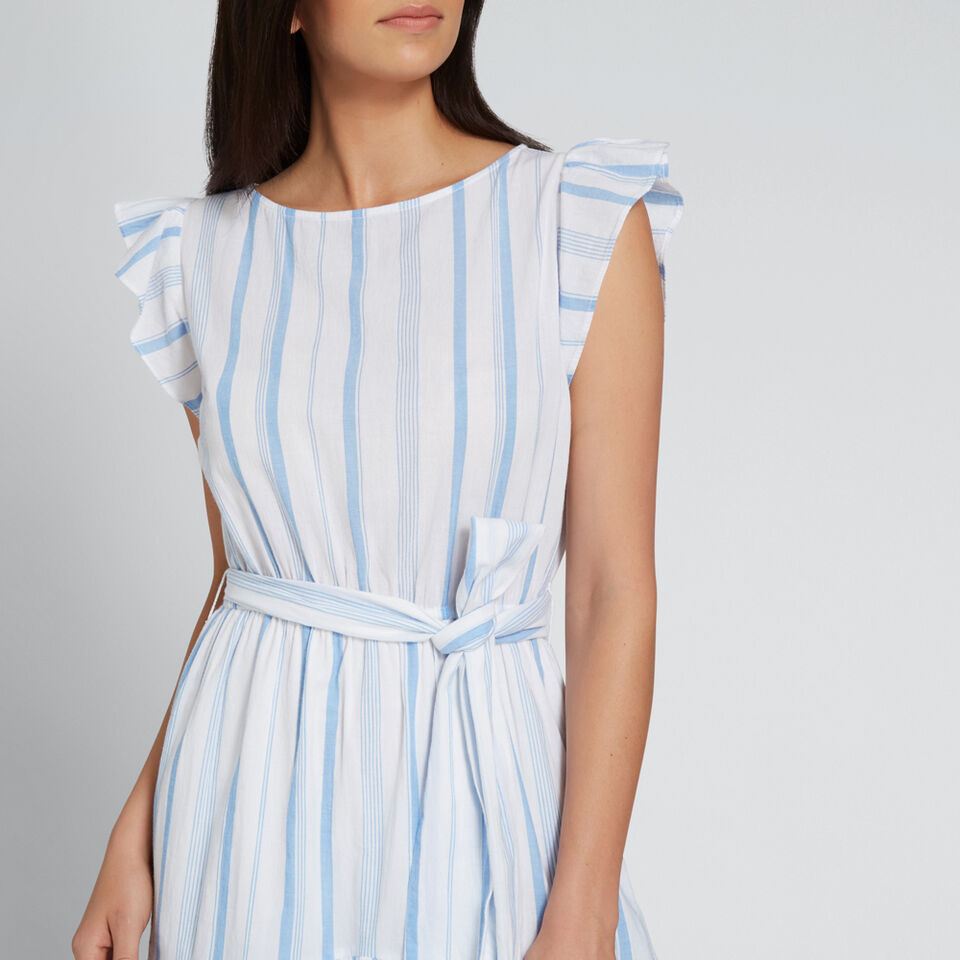 Ruffle Hem Stripe Dress  