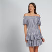 Striped Metallic Dress    hi-res