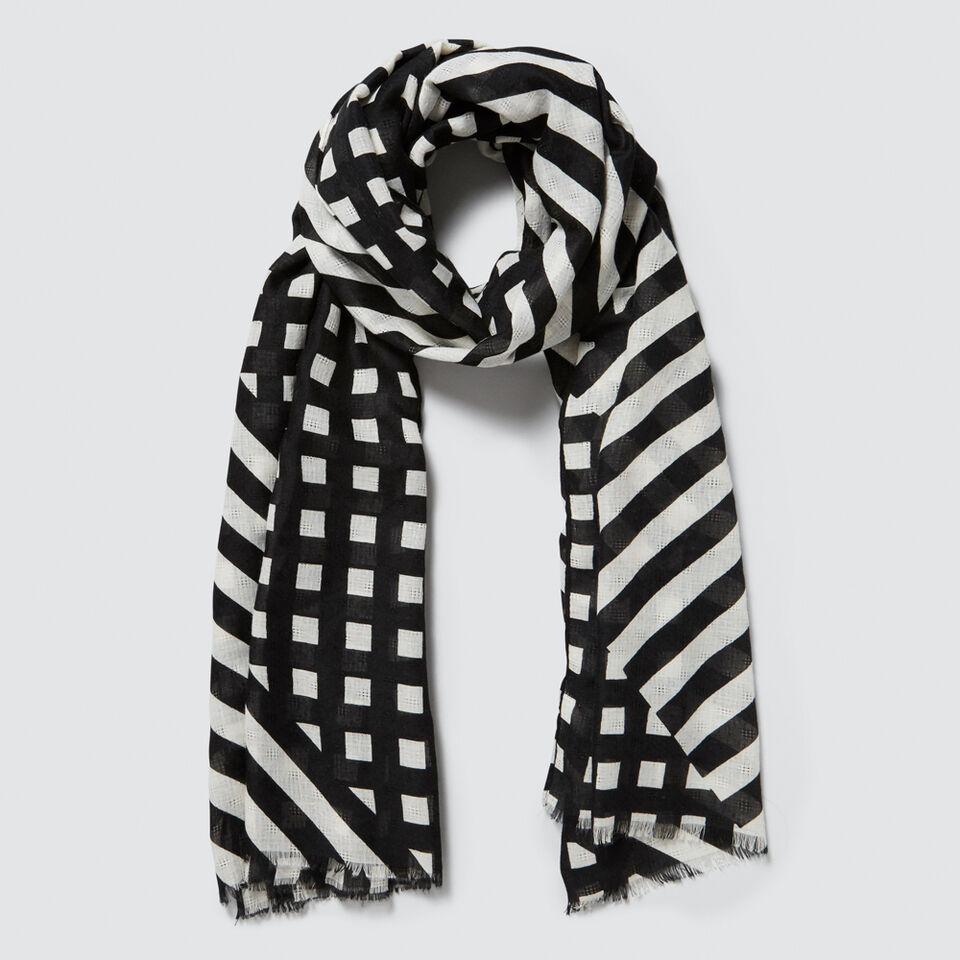 Check Stripe Scarf  