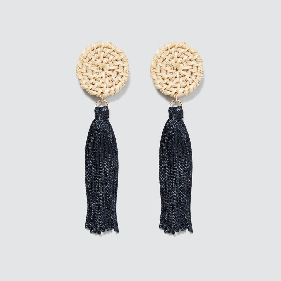 Rattan Tassel Earrings  