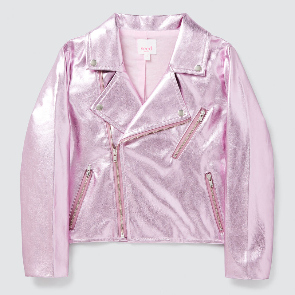 Metallic Biker Jacket  