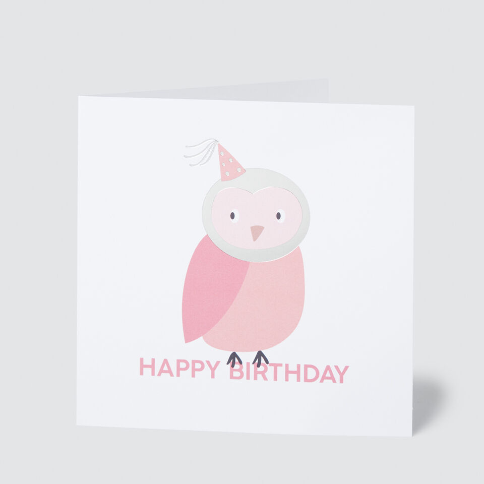 Large Owl Happy Birthday Card  