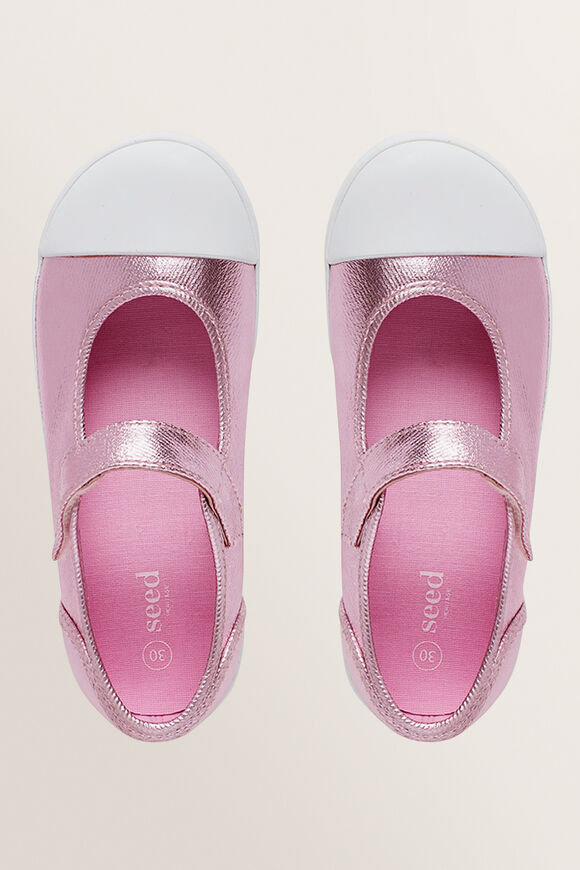 Mary Jane Canvas Shoes  Pink Metallic  hi-res