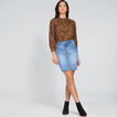 Side Stitch Denim Skirt    hi-res