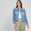 Puff Shoulder Denim Jacket    hi-res